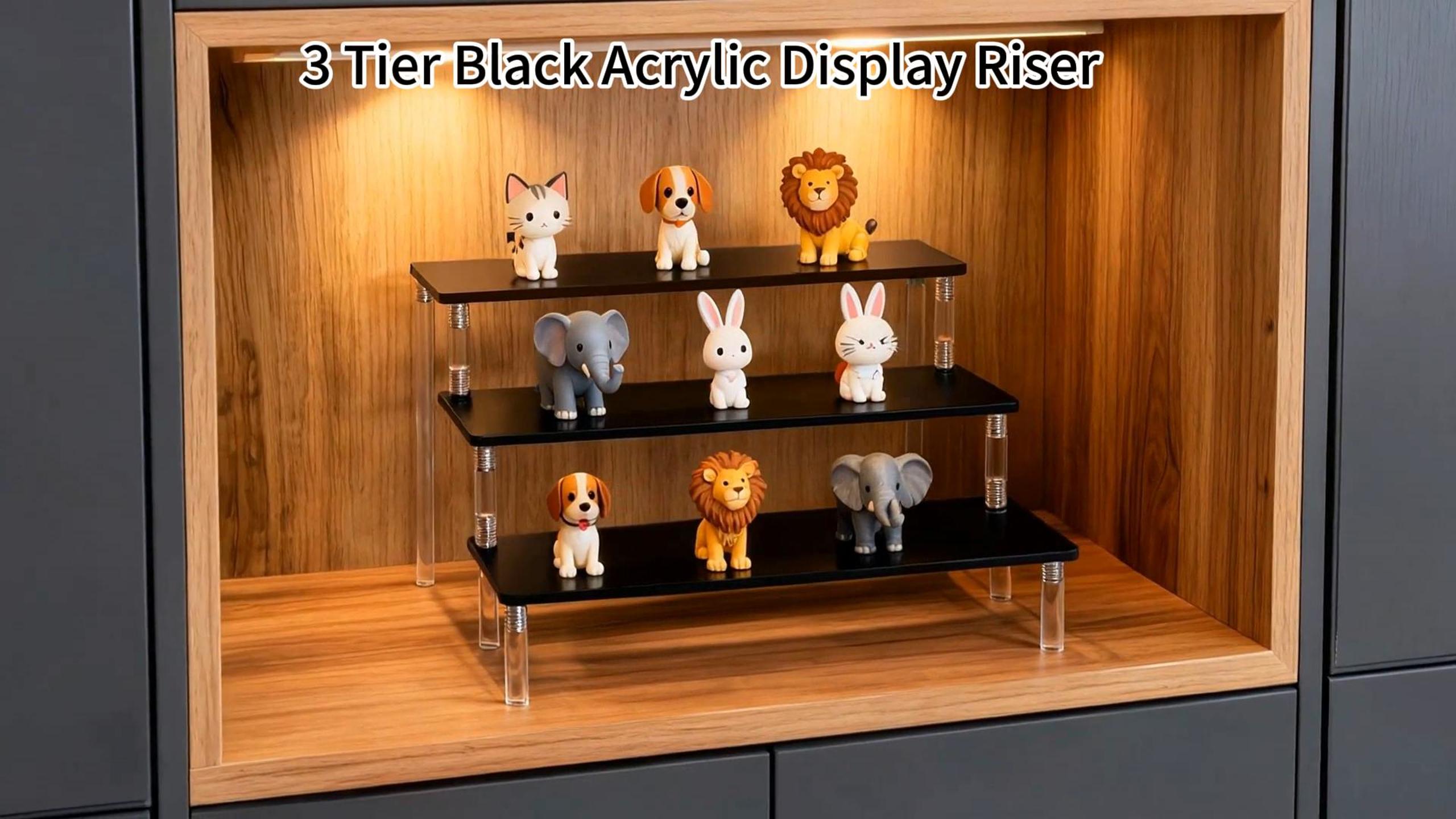 Amazon.com: Acrylic Riser Black Acrylic Shelf Riser 3 Tier Perfume